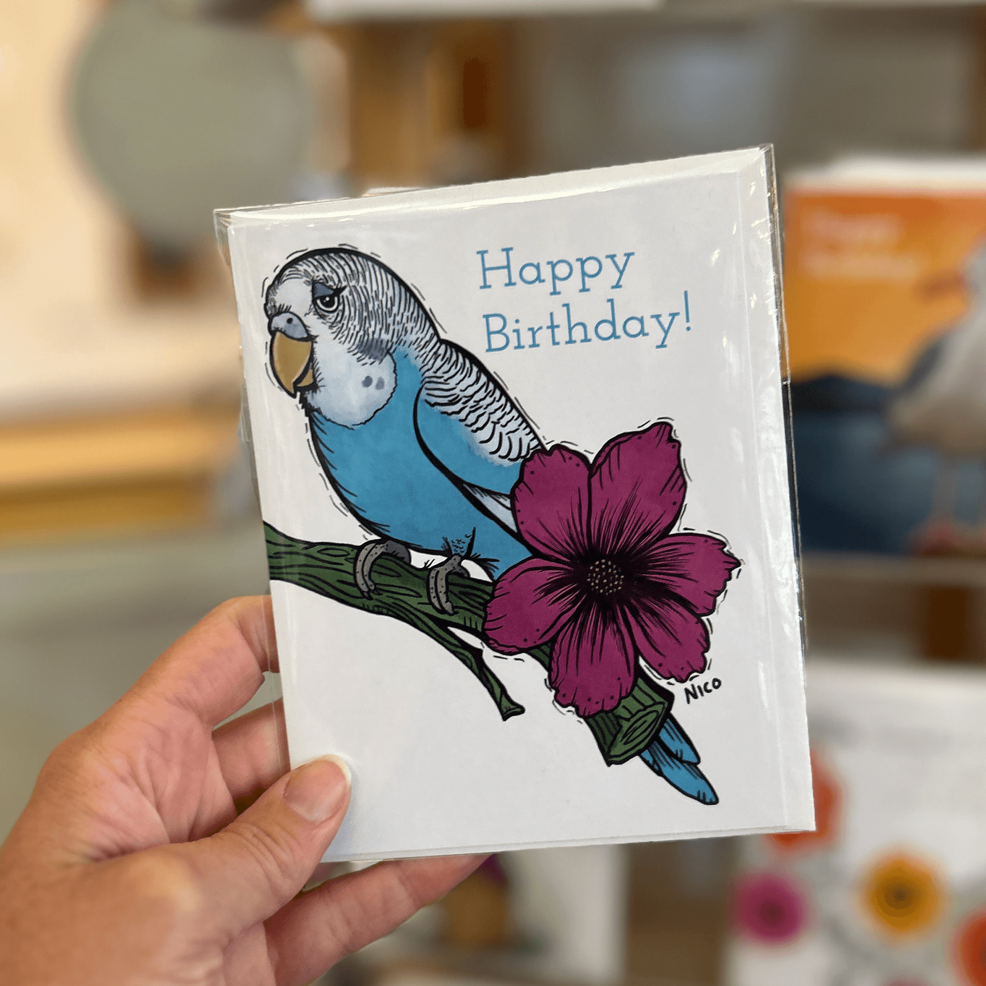 Paper products Happy Birthday Parakeet Card