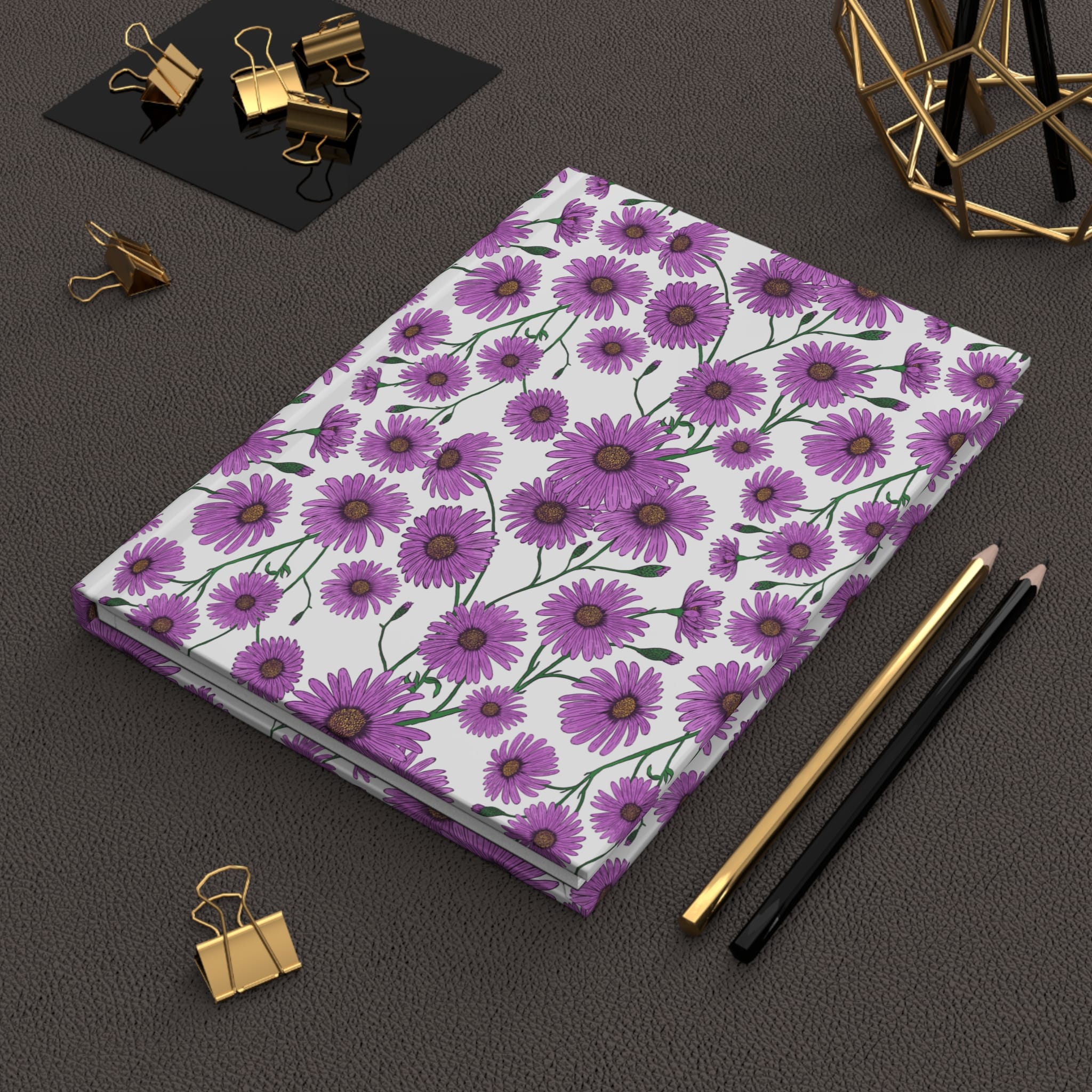 Paper products Journal Aster Flower Pattern Journal - Hardcover Matte