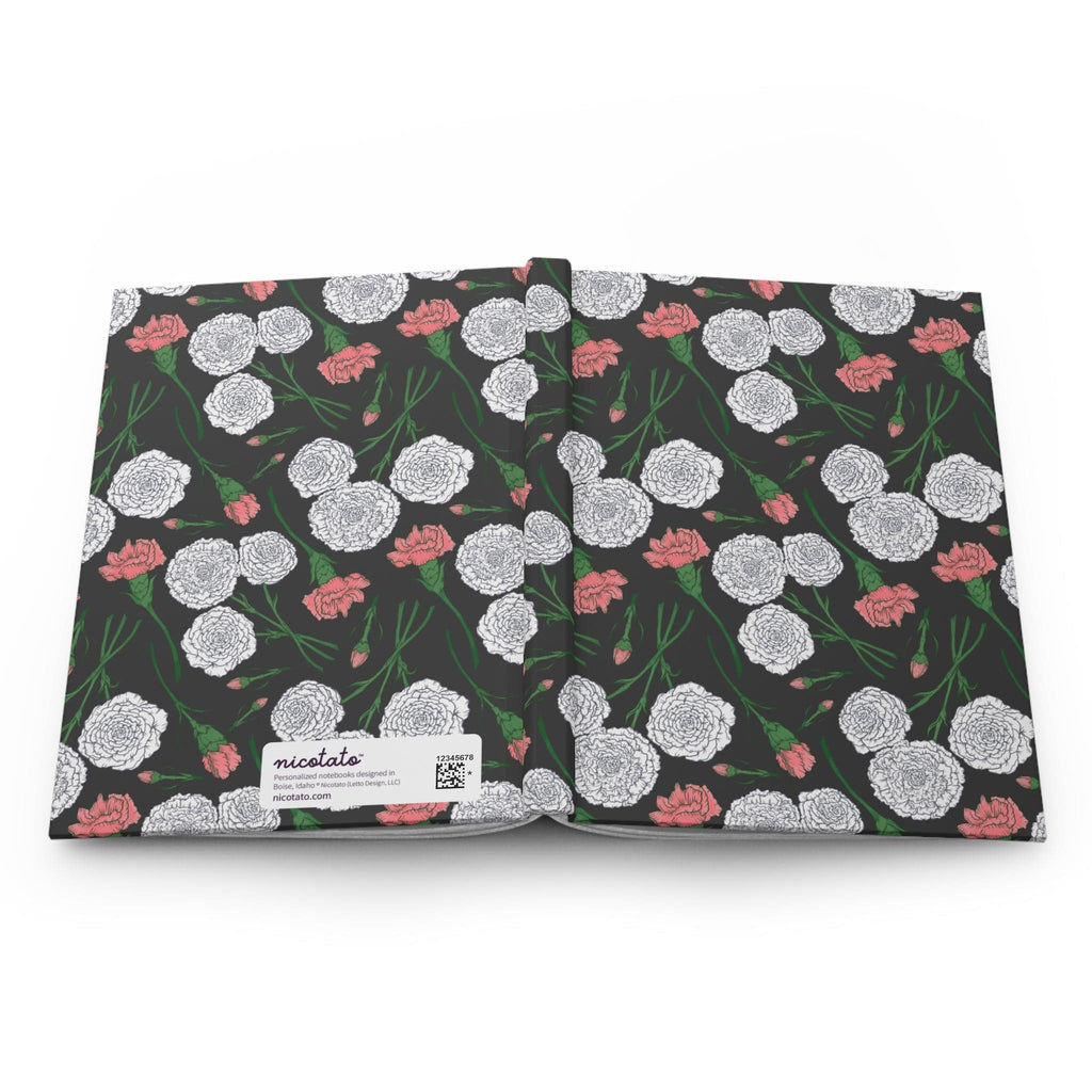 Paper products Journal Carnations Flower Pattern Journal - Hardcover Matte