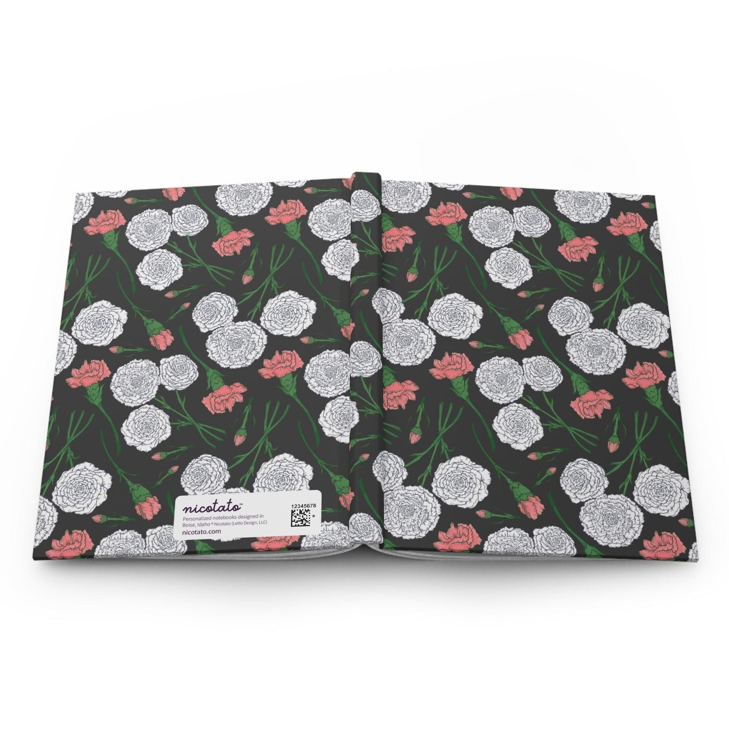 Paper products Journal Carnations Flower Pattern Journal - Hardcover Matte