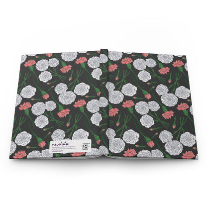 Paper products Journal Carnations Flower Pattern Journal - Hardcover Matte