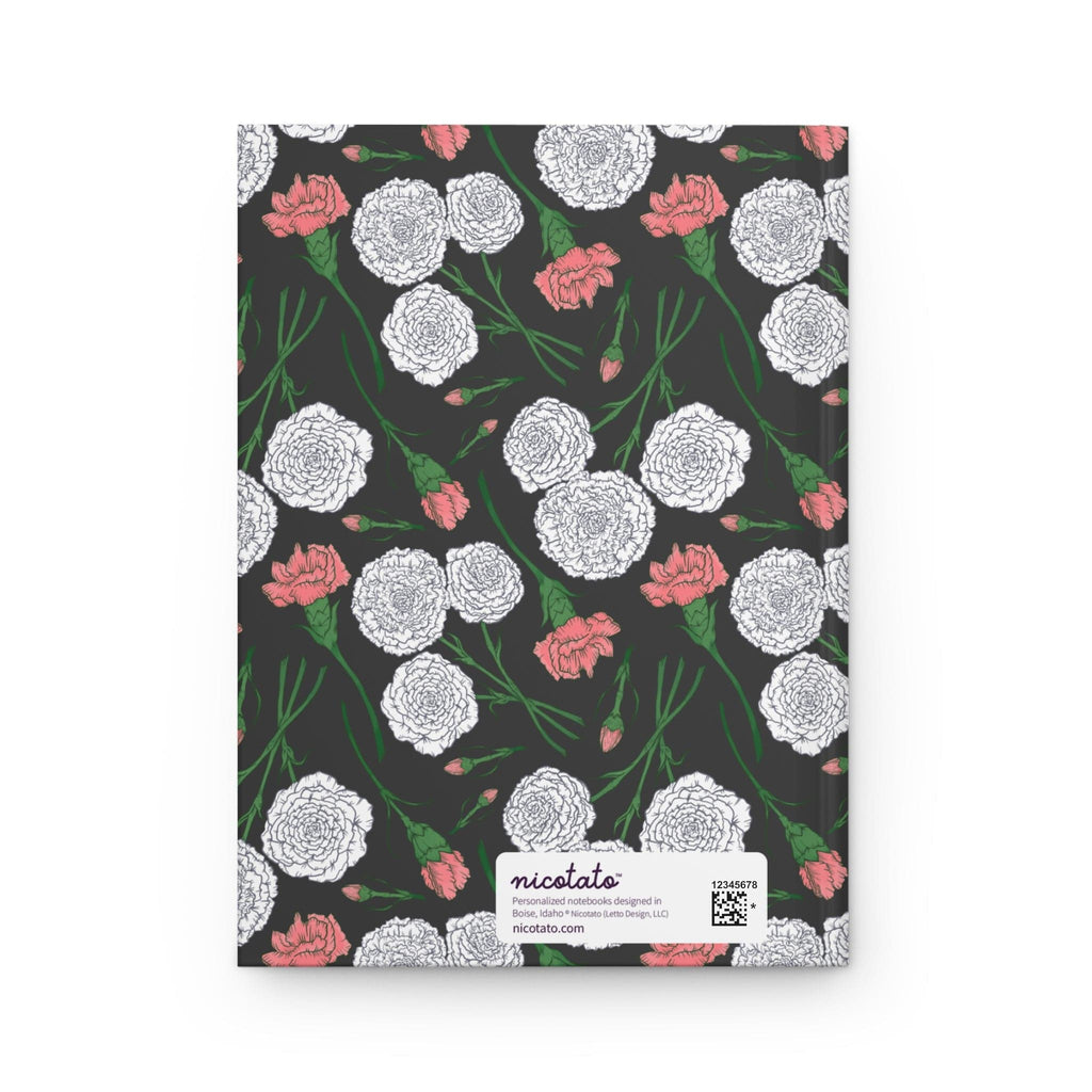 Paper products Journal Carnations Flower Pattern Journal - Hardcover Matte