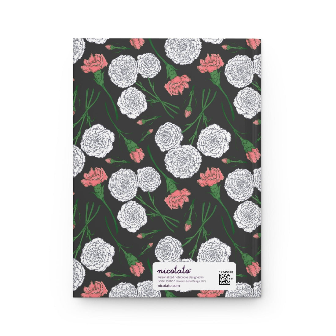 Paper products Journal Carnations Flower Pattern Journal - Hardcover Matte