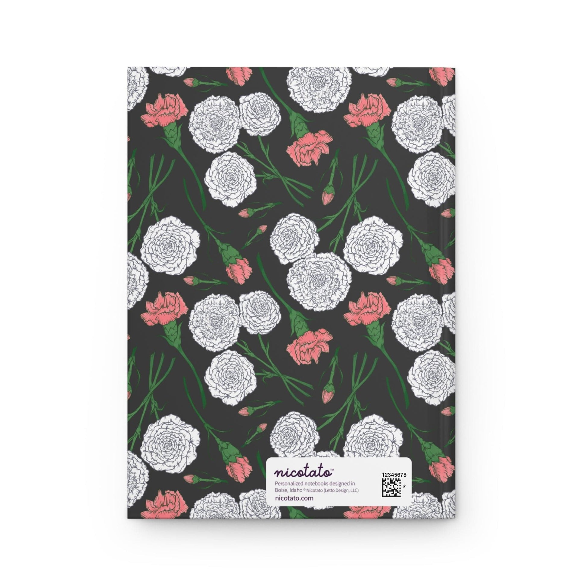 Paper products Journal Carnations Flower Pattern Journal - Hardcover Matte