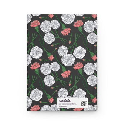 Paper products Journal Carnations Flower Pattern Journal - Hardcover Matte