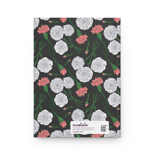 Paper products Journal Carnations Flower Pattern Journal - Hardcover Matte