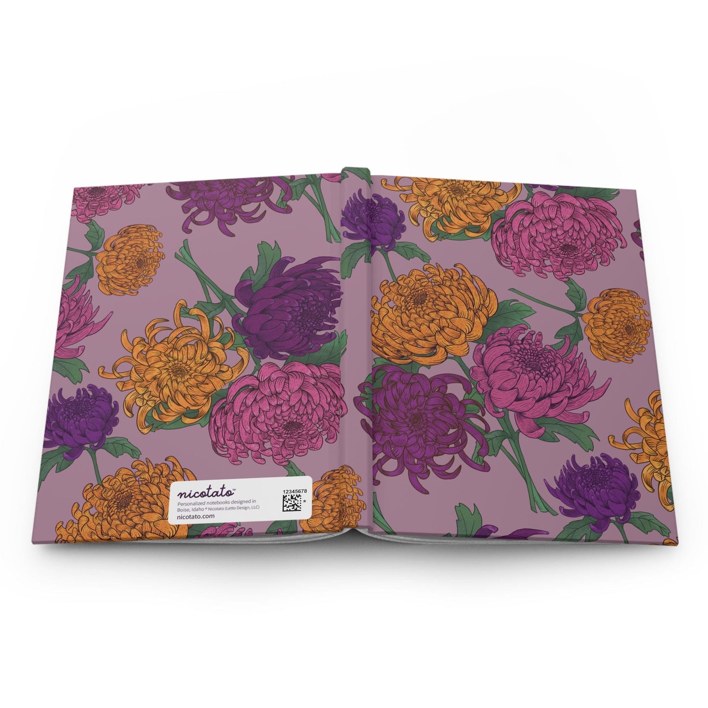 Paper products Journal Chrysanthemum Flower Pattern Journal - Hardcover Matte