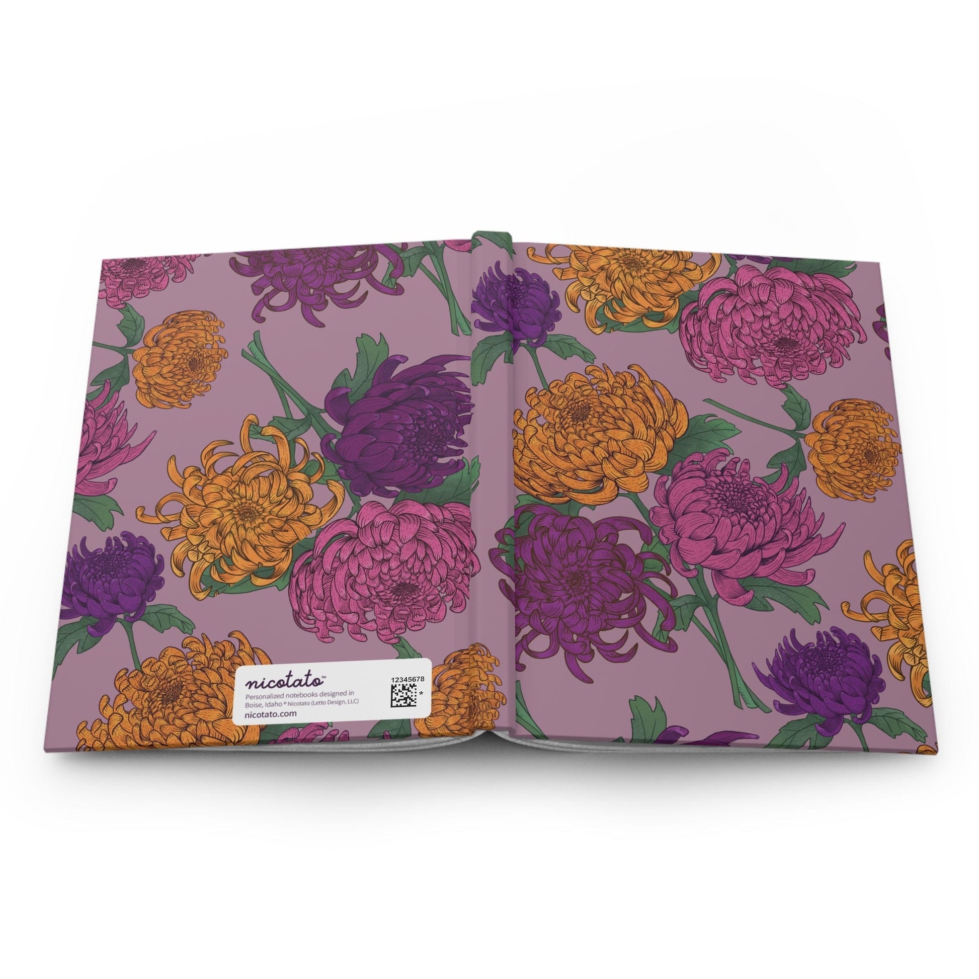 Paper products Journal Chrysanthemum Flower Pattern Journal - Hardcover Matte