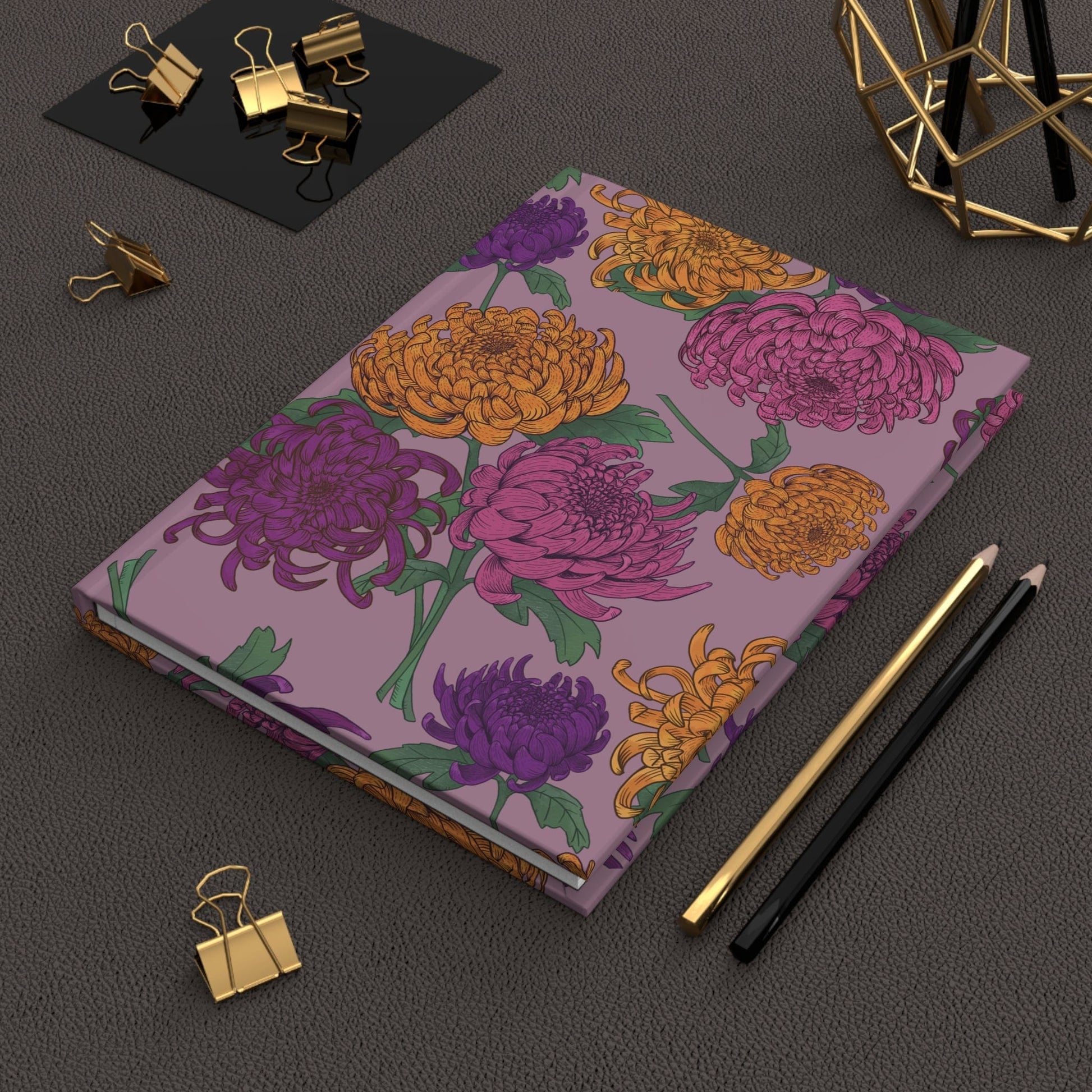 Paper products Journal Chrysanthemum Flower Pattern Journal - Hardcover Matte