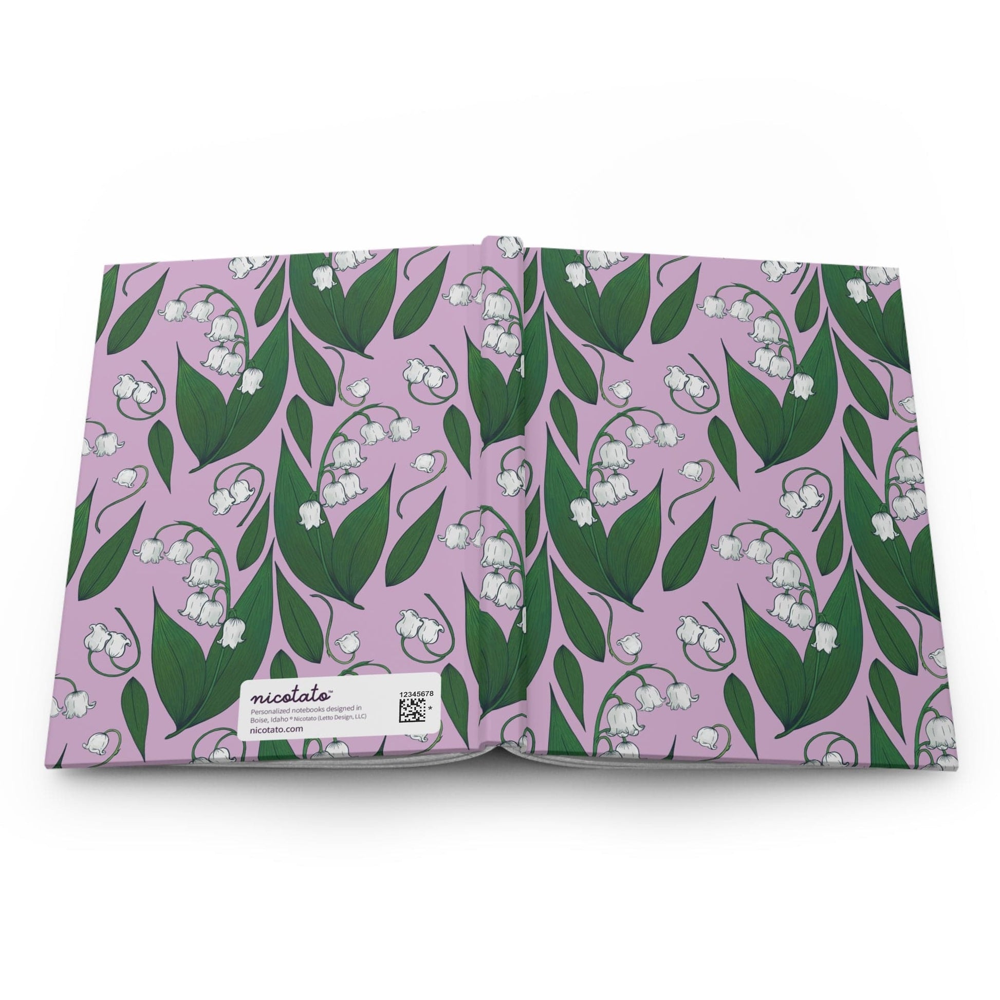 Paper products Journal Lily of the Valley Flower Pattern Journal - Hardcover Matte