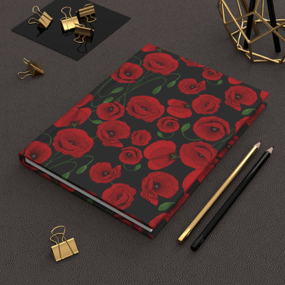 Paper products Journal Poppy Flower Pattern Hardcover Journal
