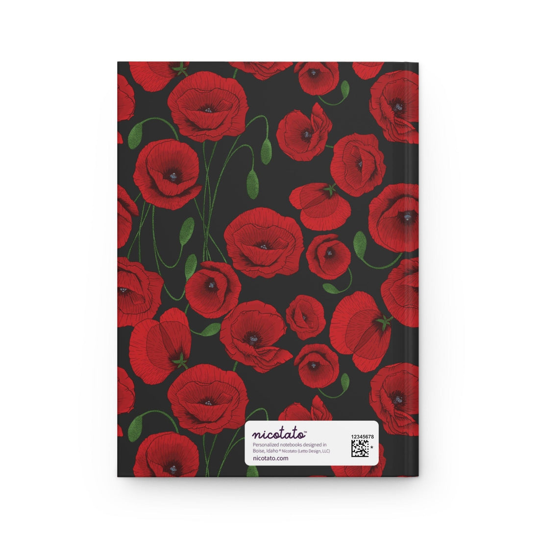 Paper products Journal Poppy Flower Pattern Hardcover Journal