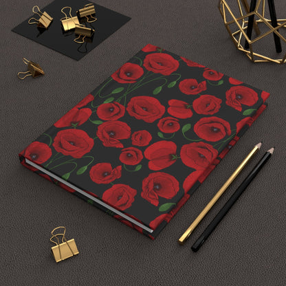 Paper products Journal Poppy Flower Pattern Hardcover Journal