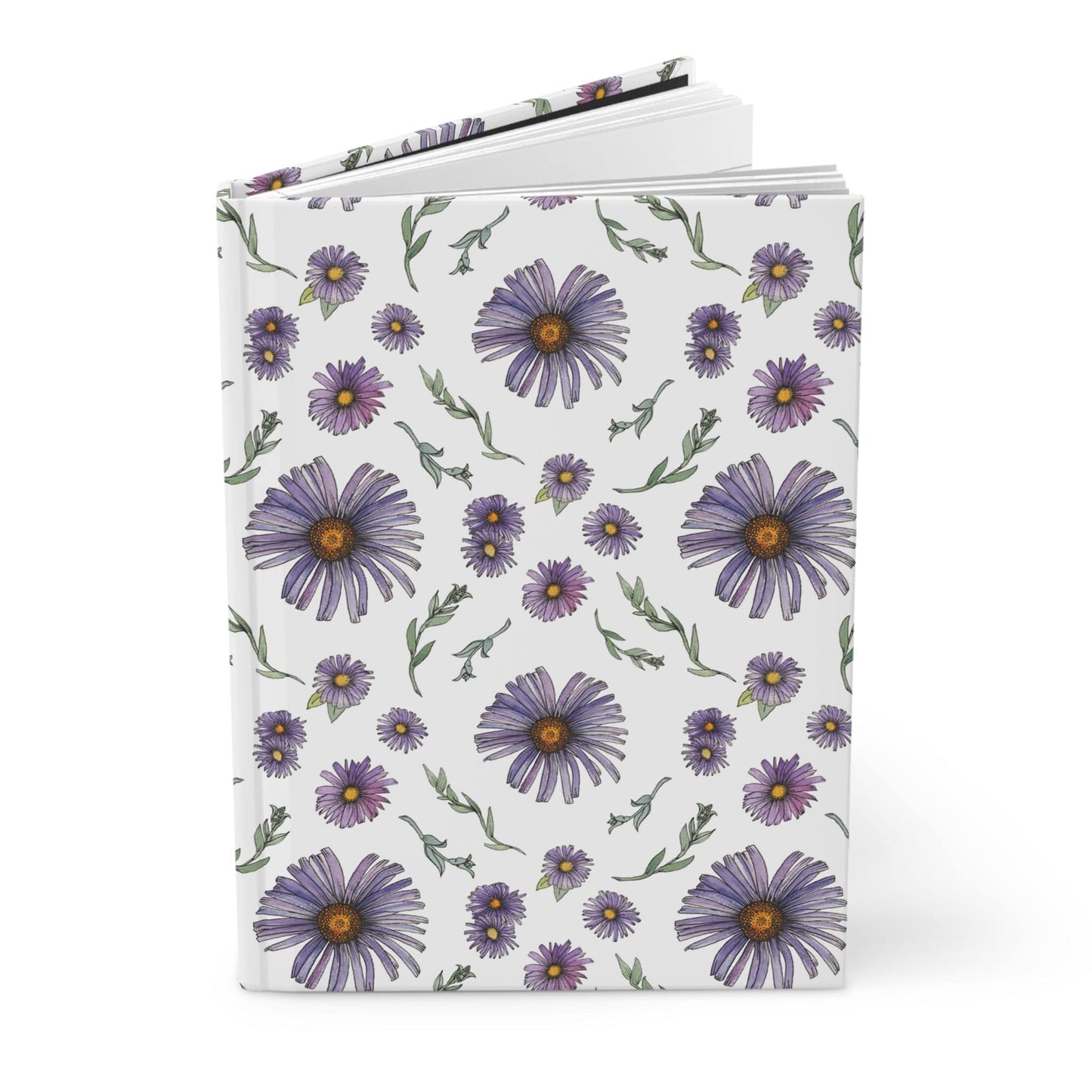 Paper products Journal Purple Wildflower Journal  Hardcover Matte – Hand-Drawn Floral Pattern