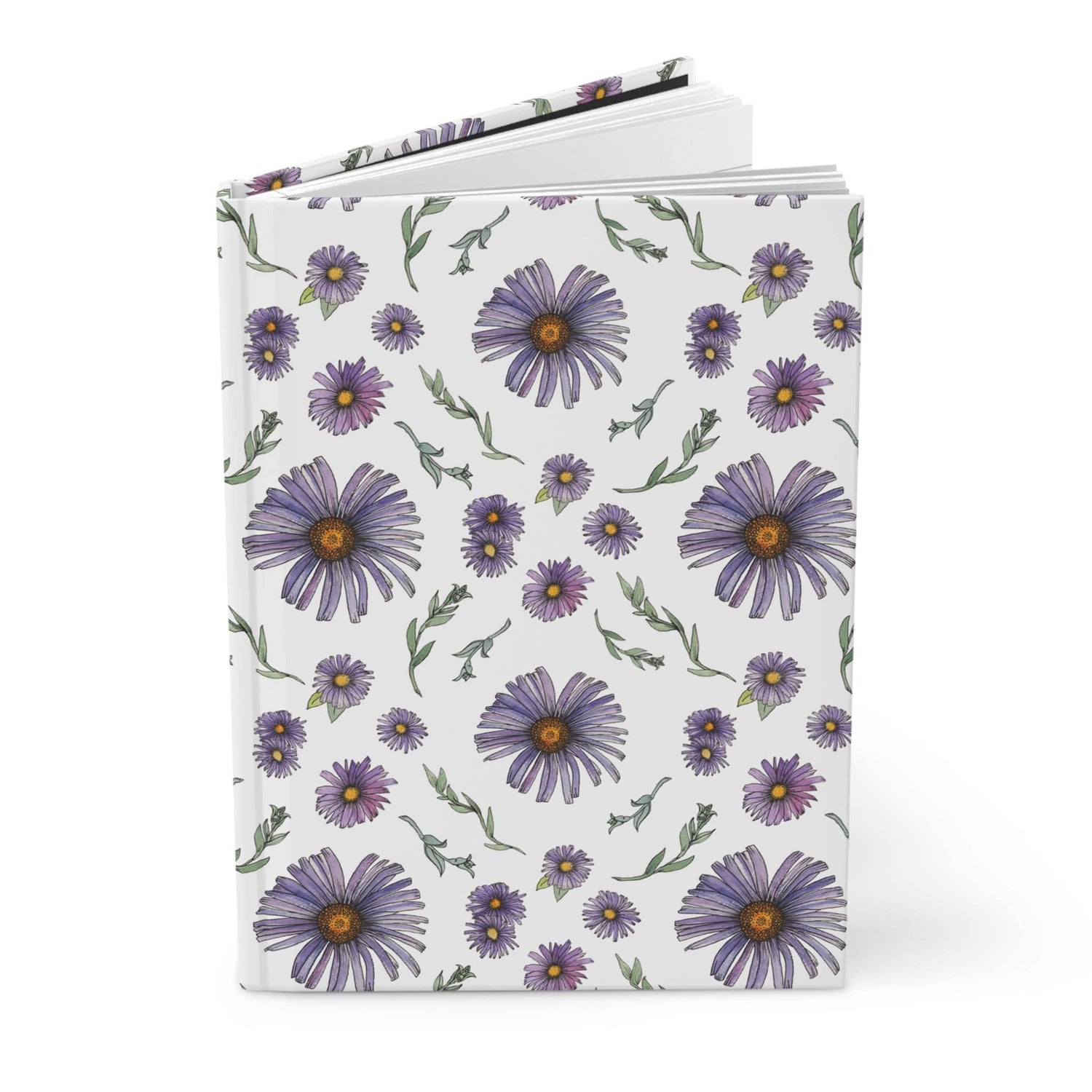 Paper products Journal Purple Wildflower Journal  Hardcover Matte – Hand-Drawn Floral Pattern