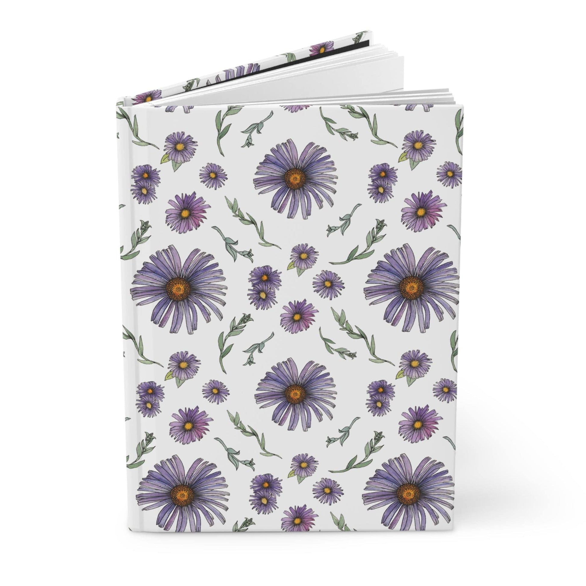 Paper products Journal Purple Wildflower Journal  Hardcover Matte – Hand-Drawn Floral Pattern