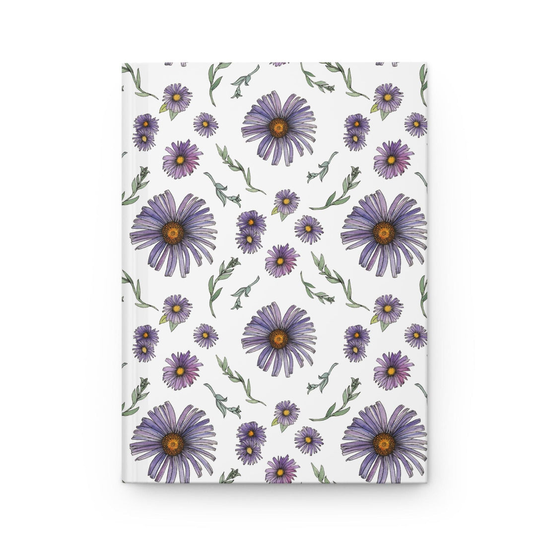 Paper products Journal Purple Wildflower Journal  Hardcover Matte – Hand-Drawn Floral Pattern