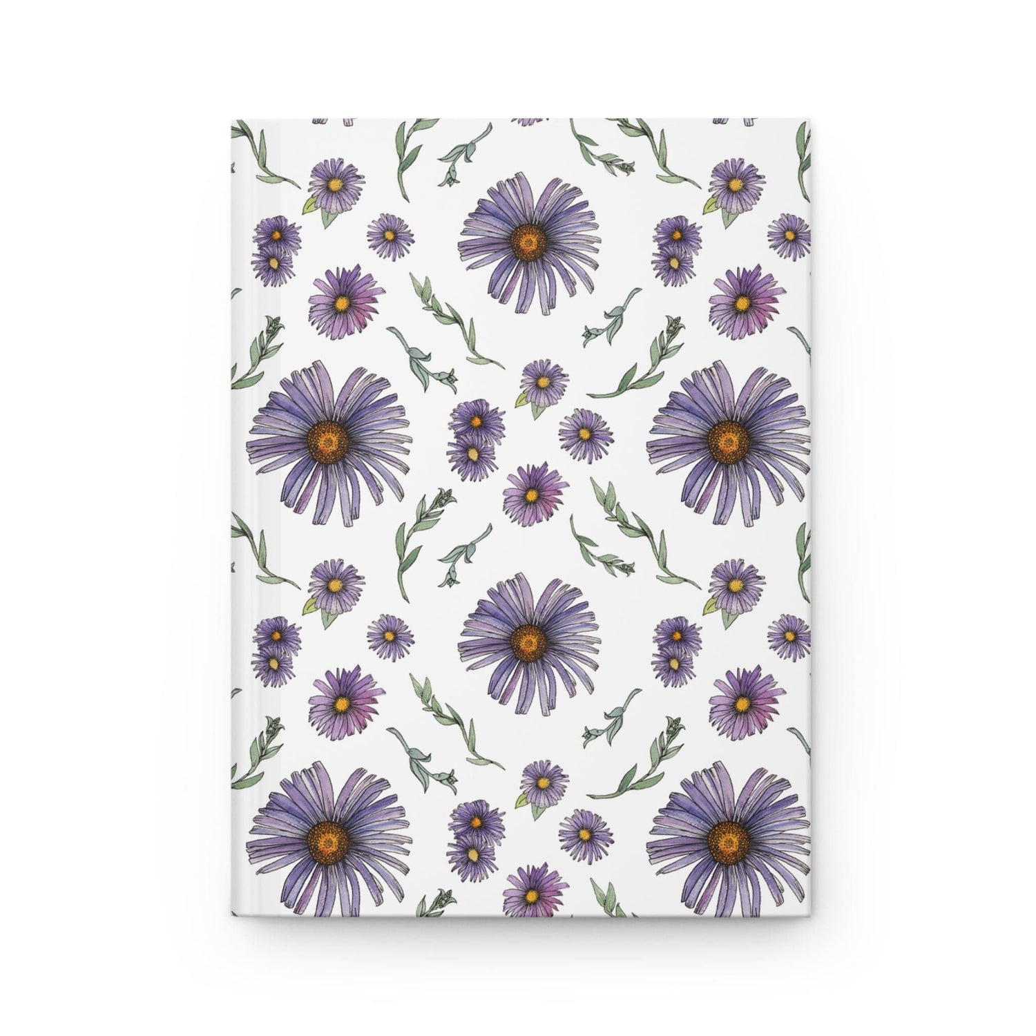 Paper products Journal Purple Wildflower Journal  Hardcover Matte – Hand-Drawn Floral Pattern