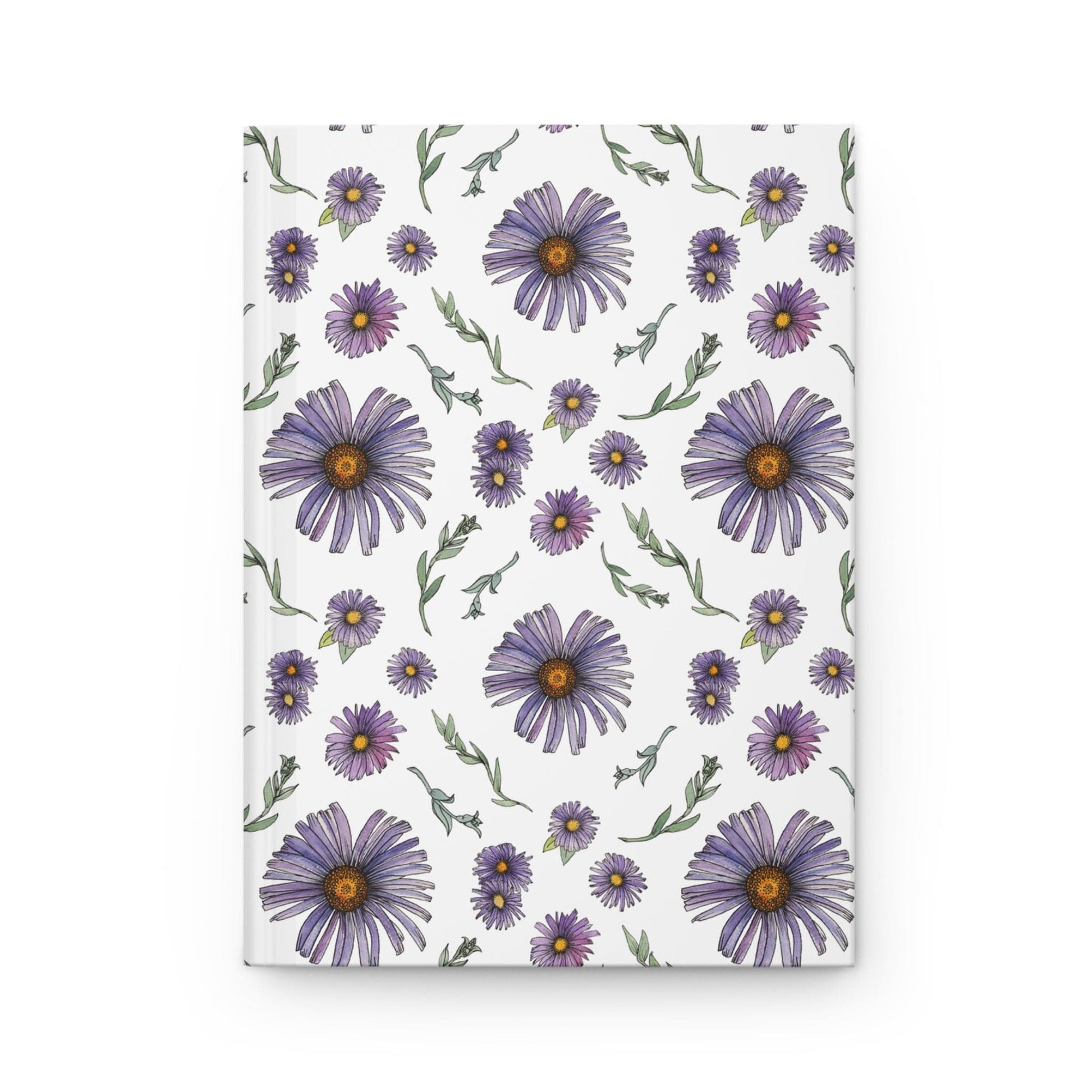 Paper products Journal Purple Wildflower Journal  Hardcover Matte – Hand-Drawn Floral Pattern