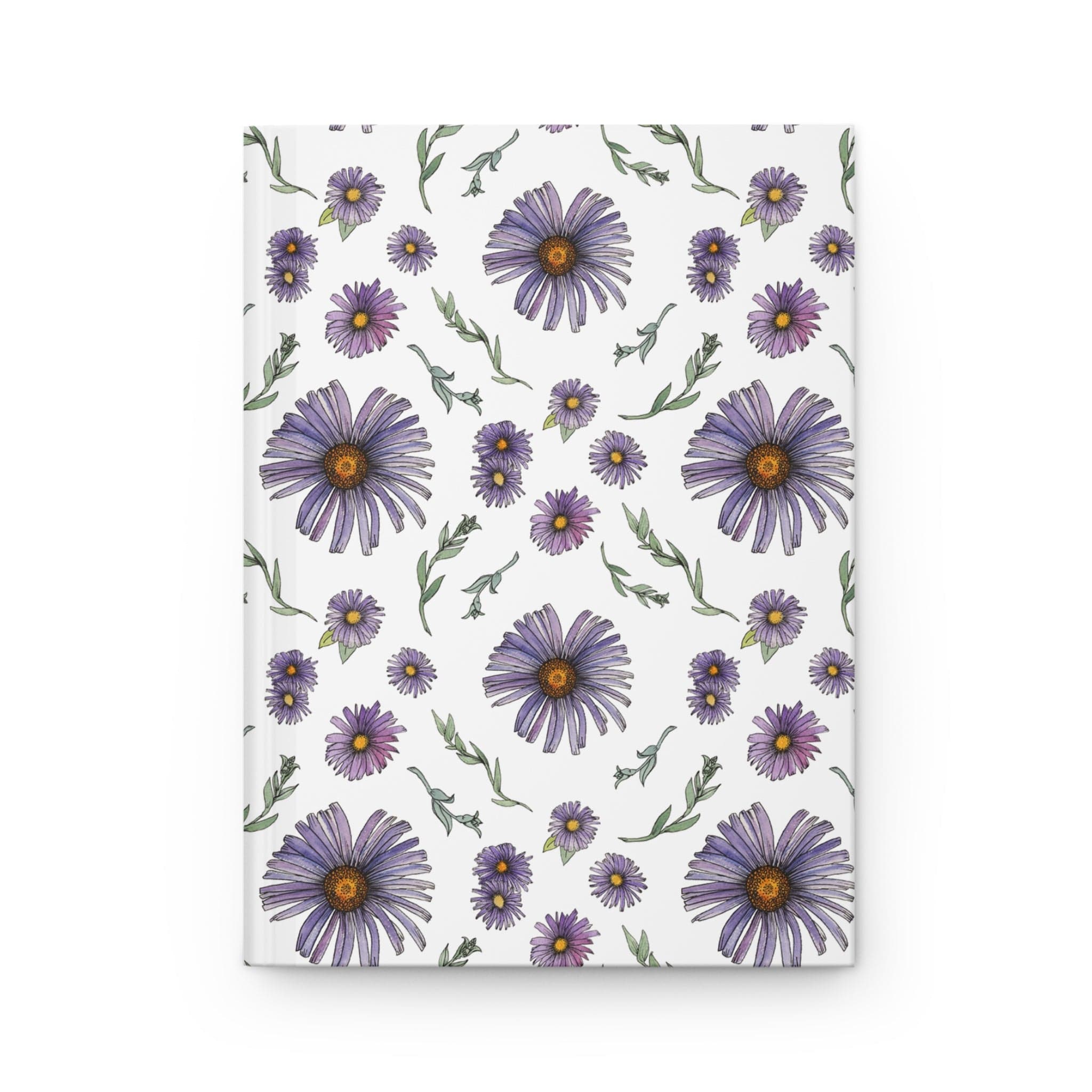 Paper products Journal Purple Wildflower Journal  Hardcover Matte – Hand-Drawn Floral Pattern