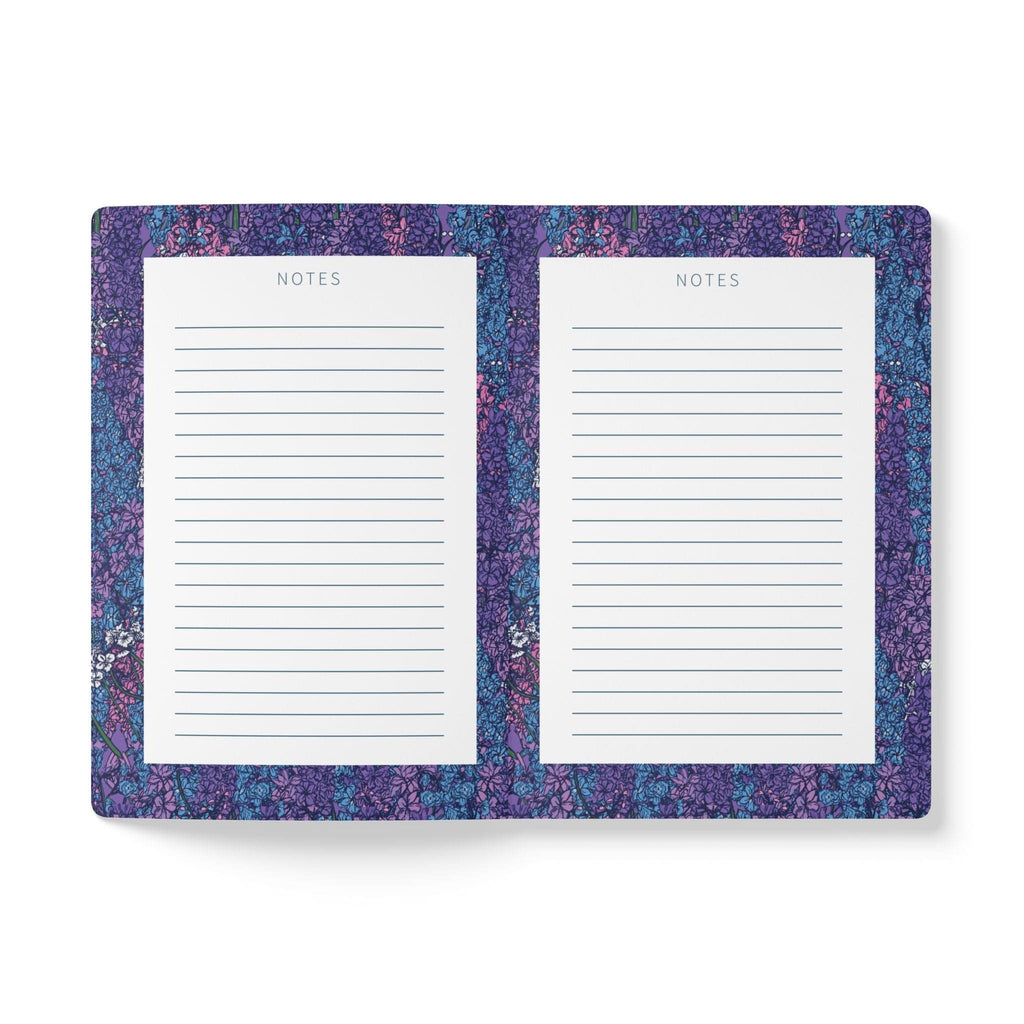 Paper products Larkspur Flower Journal - July Birth flower - Personalizable Softcover Journal