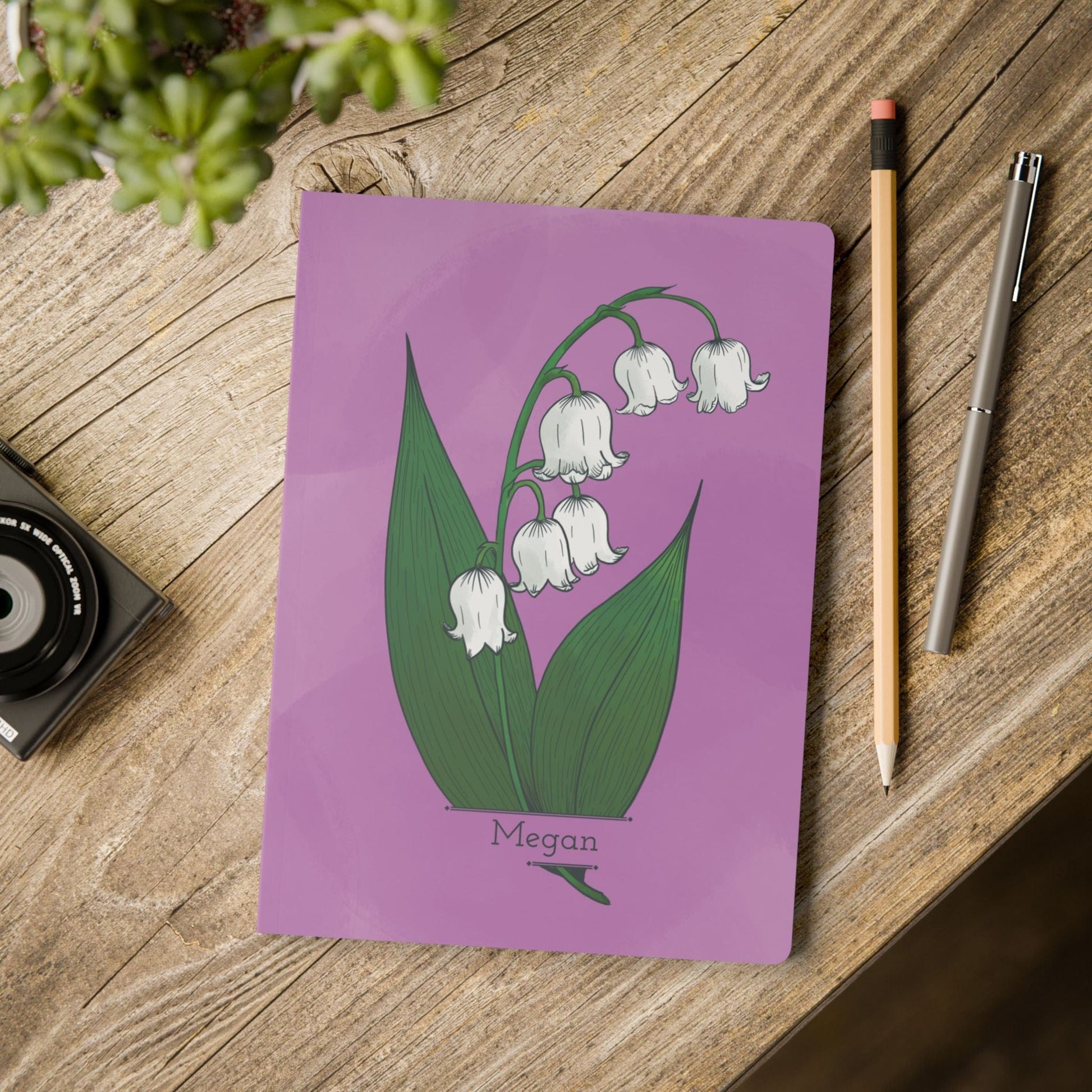 Paper products Lily of the Valley Flower Journal - May Birth flower - Personalizable Softcover Journal