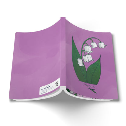 Paper products Lily of the Valley Flower Journal - May Birth flower - Personalizable Softcover Journal