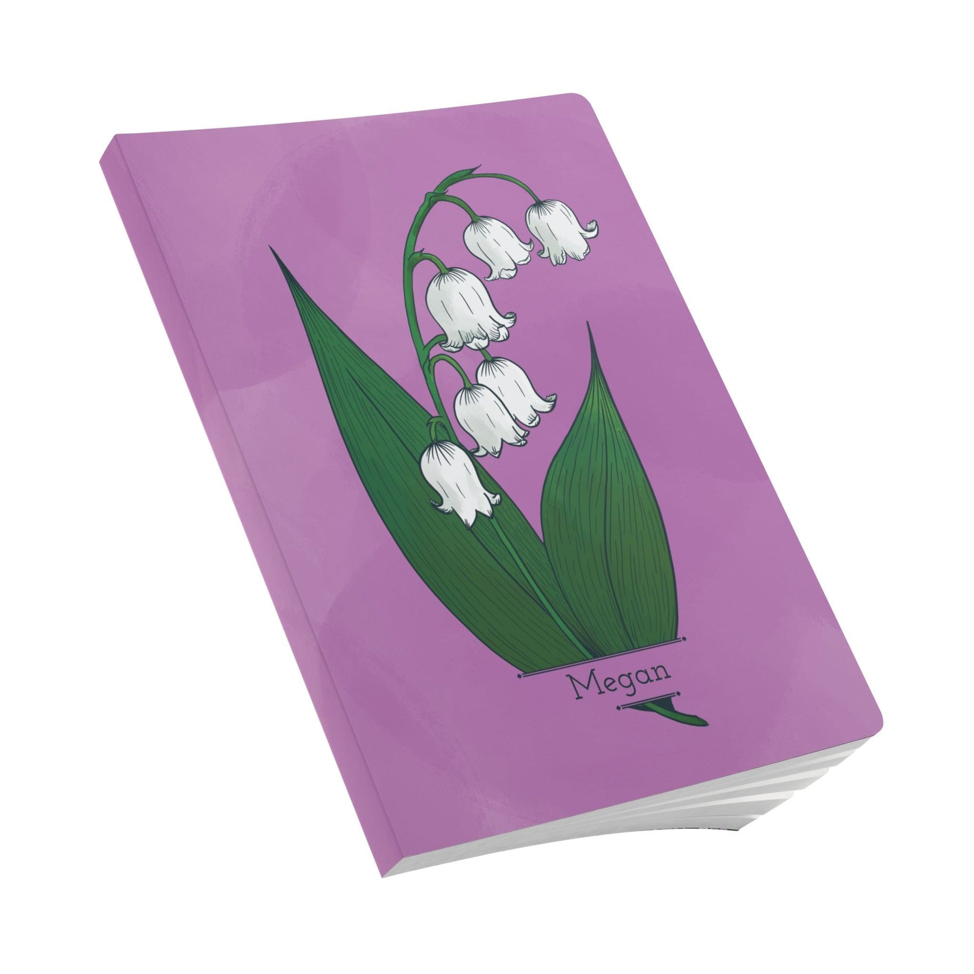 Paper products Lily of the Valley Flower Journal - May Birth flower - Personalizable Softcover Journal