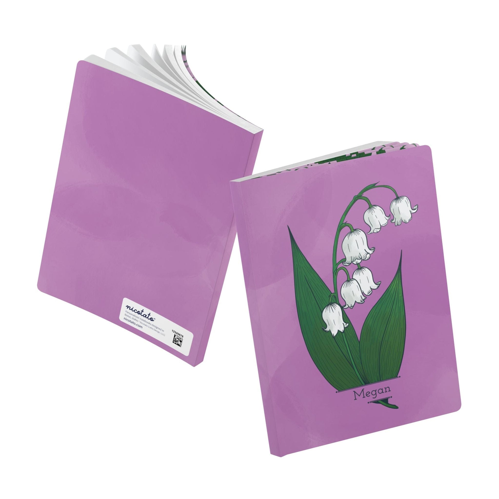 Paper products Lily of the Valley Flower Journal - May Birth flower - Personalizable Softcover Journal