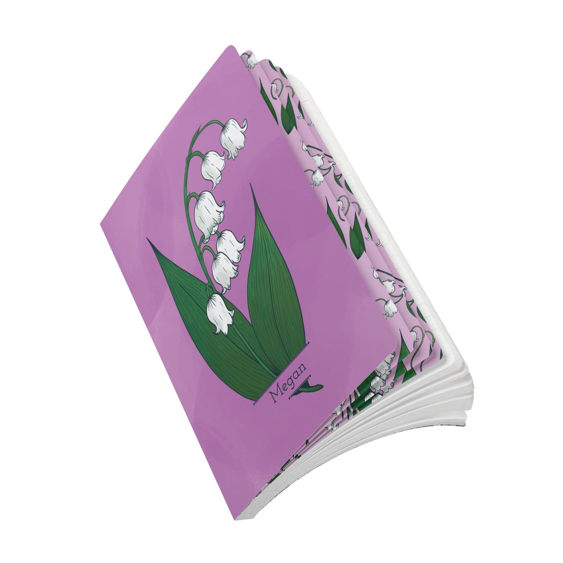 Paper products Lily of the Valley Flower Journal - May Birth flower - Personalizable Softcover Journal