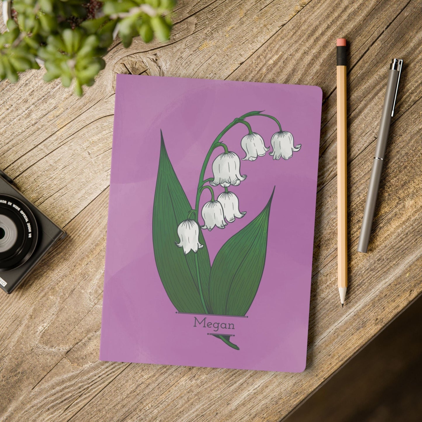 Paper products Lily of the Valley Flower Journal - May Birth flower - Personalizable Softcover Journal