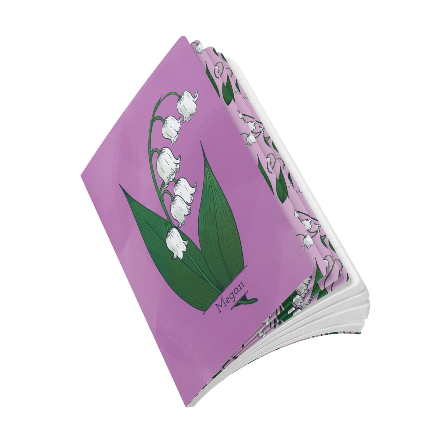 Paper products Lily of the Valley Flower Journal - May Birth flower - Personalizable Softcover Journal