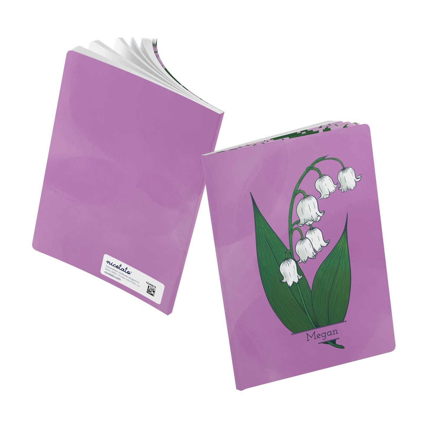 Paper products Lily of the Valley Flower Journal - May Birth flower - Personalizable Softcover Journal