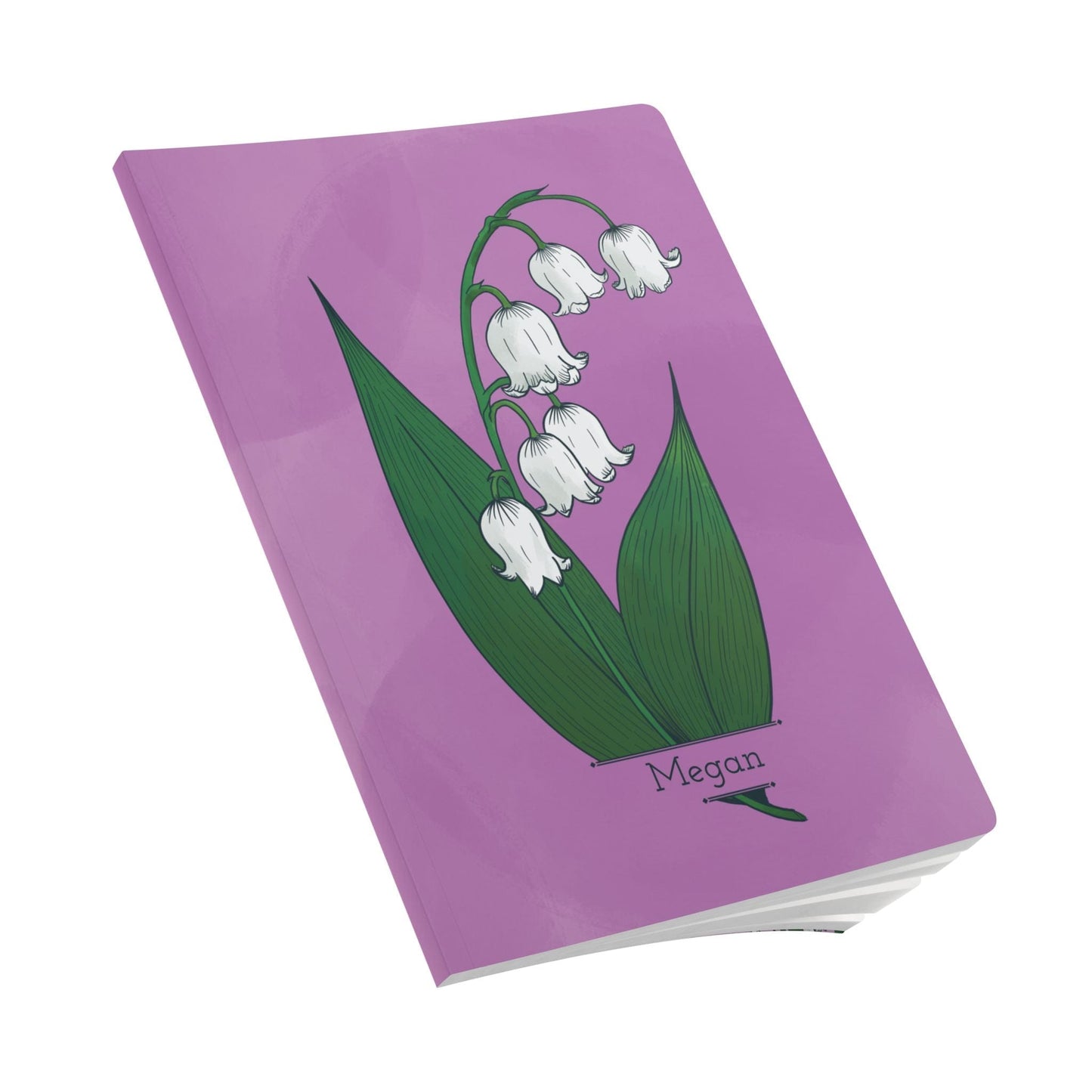 Paper products Lily of the Valley Flower Journal - May Birth flower - Personalizable Softcover Journal