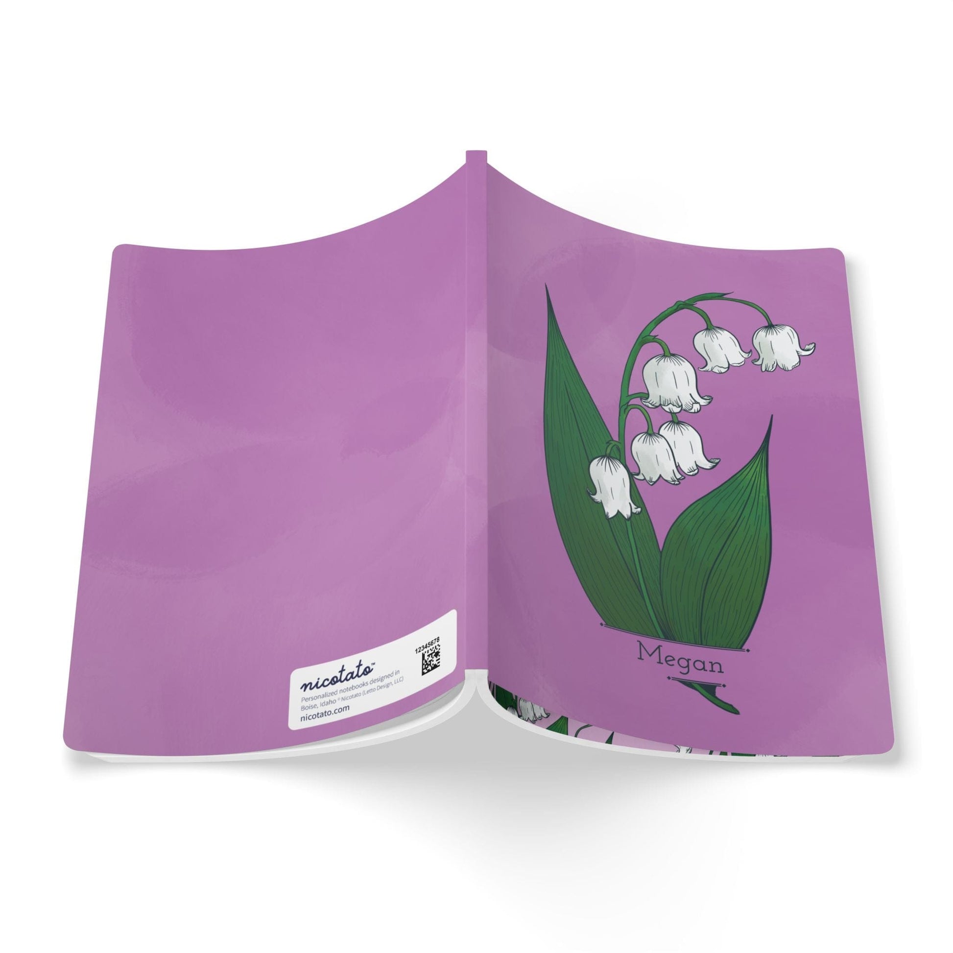 Paper products Lily of the Valley Flower Journal - May Birth flower - Personalizable Softcover Journal