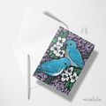 Paper products Mountain Bluebird and Syringa Flowers Blank Card