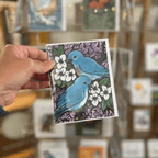 Paper products Mountain Bluebird and Syringa Flowers Blank Card