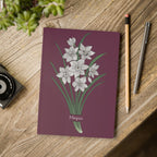 Paper products Paperwhite Flower Journal - December Birth flower - Personalizable Softcover Journal