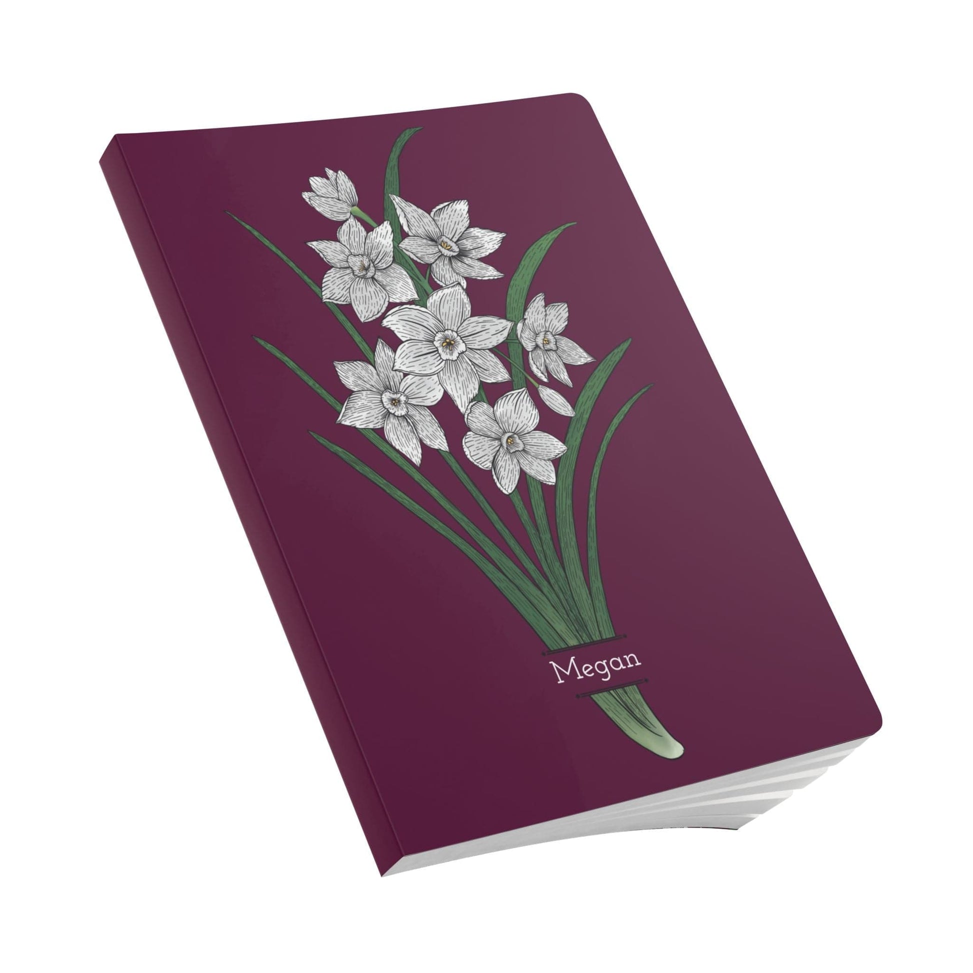 Paper products Paperwhite Flower Journal - December Birth flower - Personalizable Softcover Journal