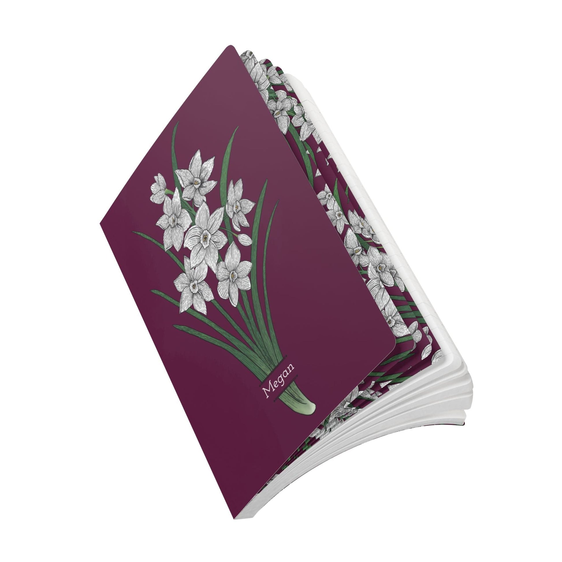 Paper products Paperwhite Flower Journal - December Birth flower - Personalizable Softcover Journal