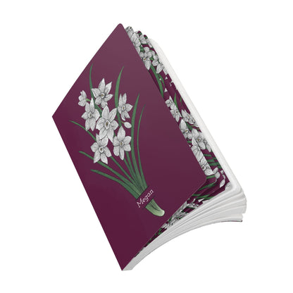 Paper products Paperwhite Flower Journal - December Birth flower - Personalizable Softcover Journal