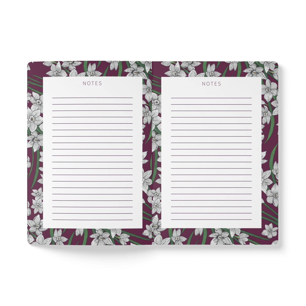 Paper products Paperwhite Flower Journal - December Birth flower - Personalizable Softcover Journal