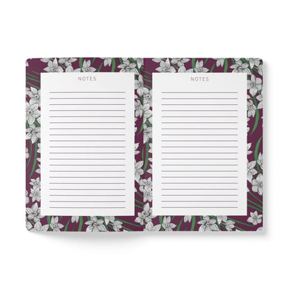 Paper products Paperwhite Flower Journal - December Birth flower - Personalizable Softcover Journal