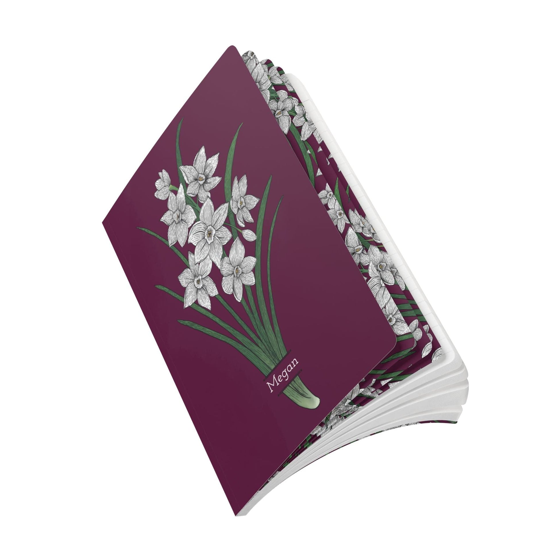 Paper products Paperwhite Flower Journal - December Birth flower - Personalizable Softcover Journal