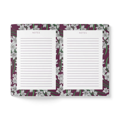 Paper products Paperwhite Flower Journal - December Birth flower - Personalizable Softcover Journal