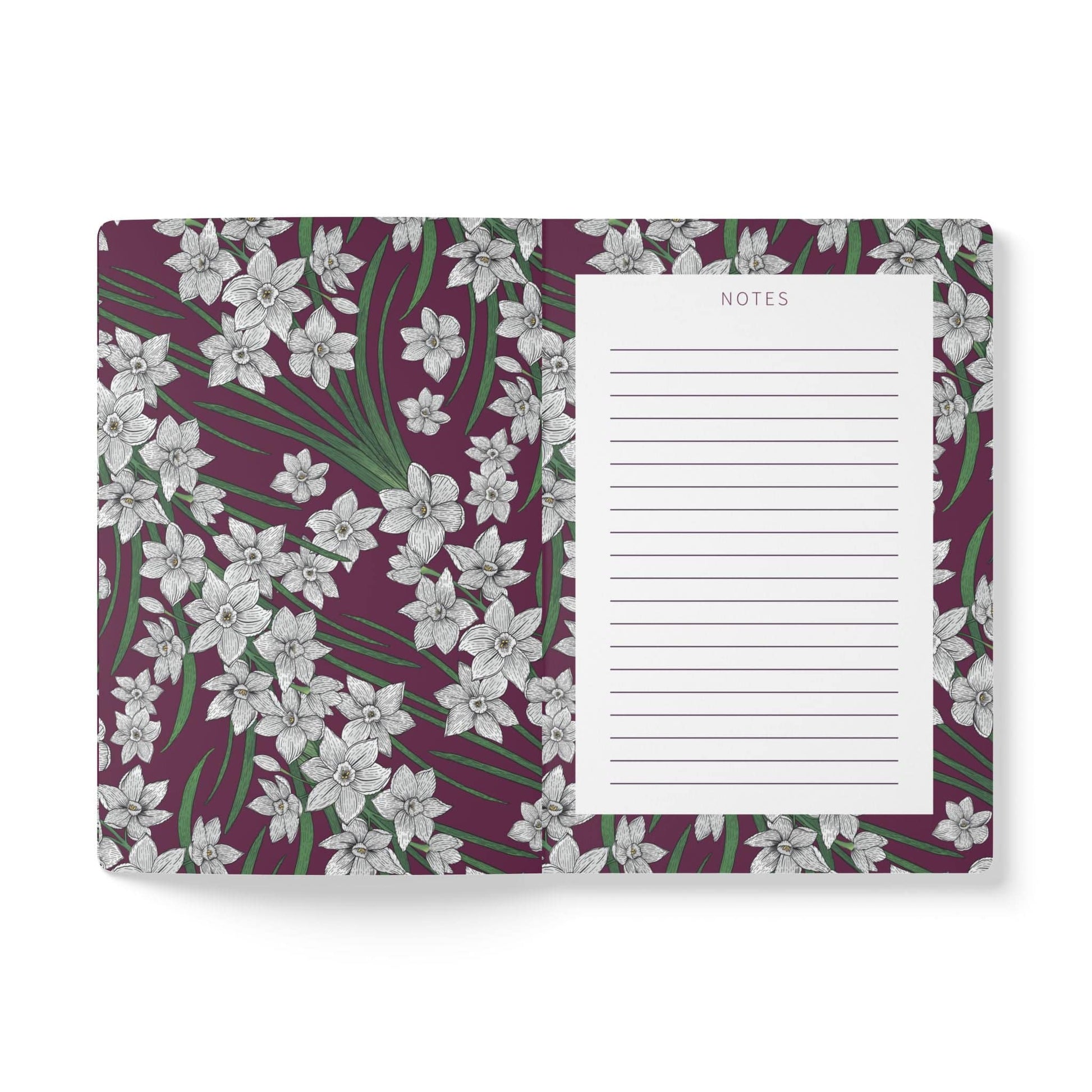Paper products Paperwhite Flower Journal - December Birth flower - Personalizable Softcover Journal