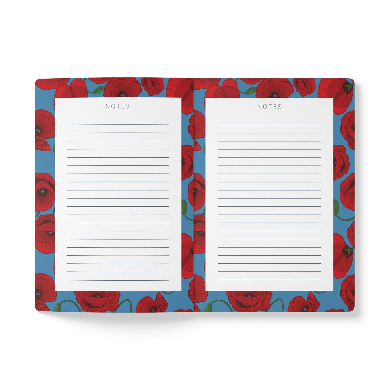 Paper products Poppy Flower Journal - August Birth flower - Personalizable Softcover Journal