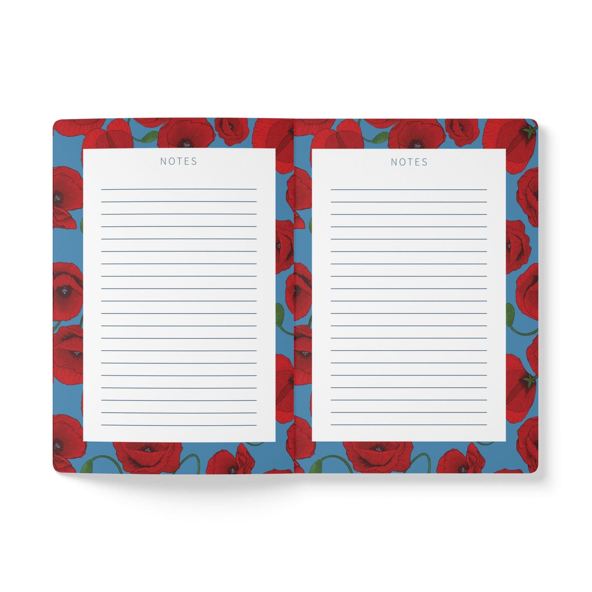 Paper products Poppy Flower Journal - August Birth flower - Personalizable Softcover Journal