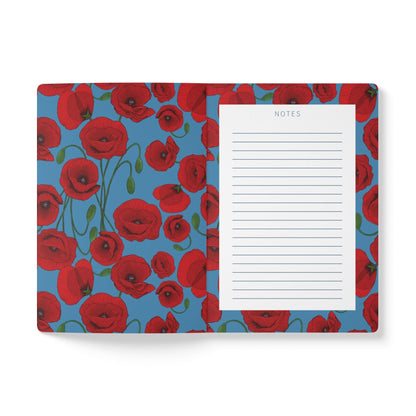Paper products Poppy Flower Journal - August Birth flower - Personalizable Softcover Journal