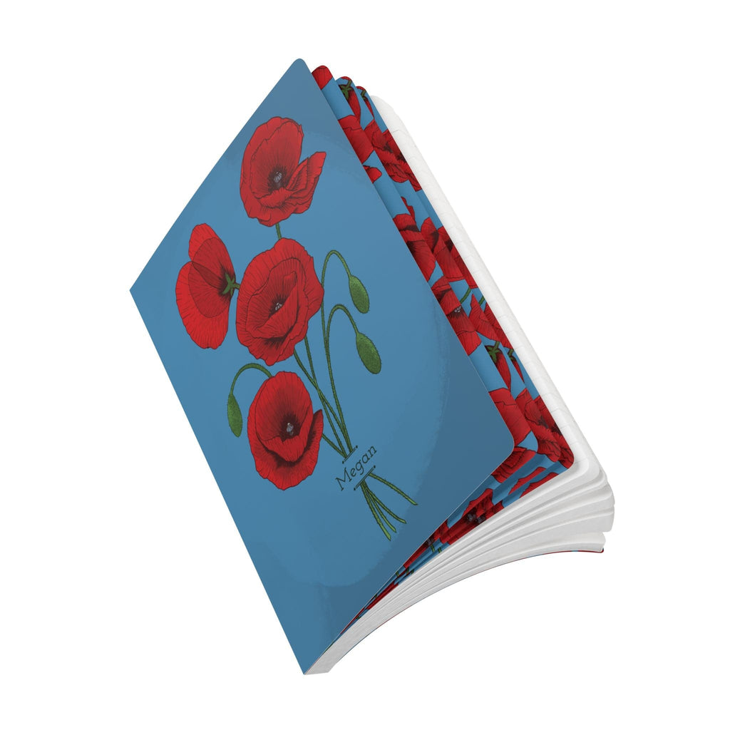 Paper products Poppy Flower Journal - August Birth flower - Personalizable Softcover Journal